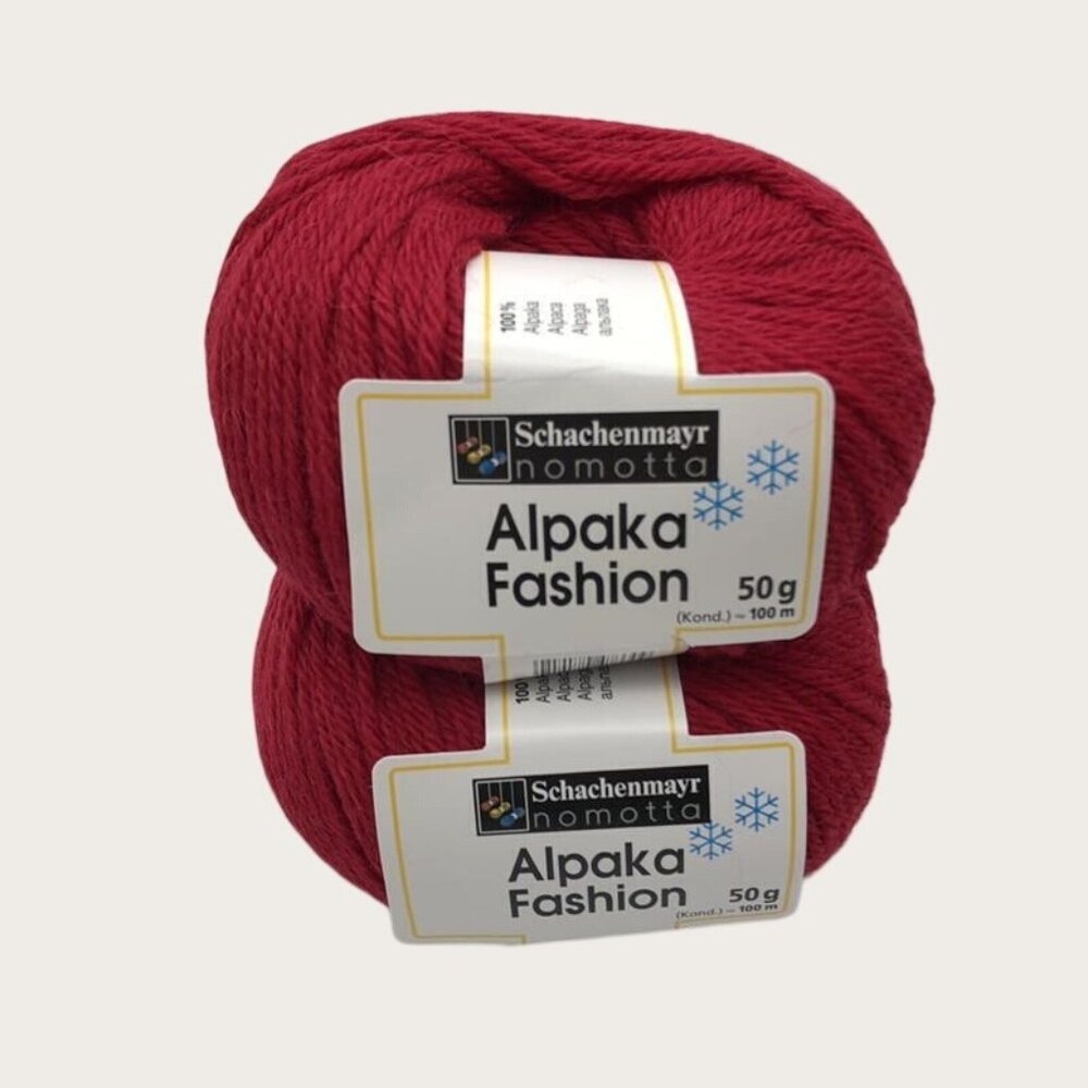 Schachenmayr Alpaka Fashion Yarn Lot of 2 Red 100% Alpaca Made in Peru New